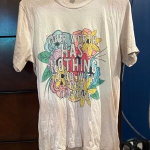 Gildan Cream Tee with Colorful Floral Design